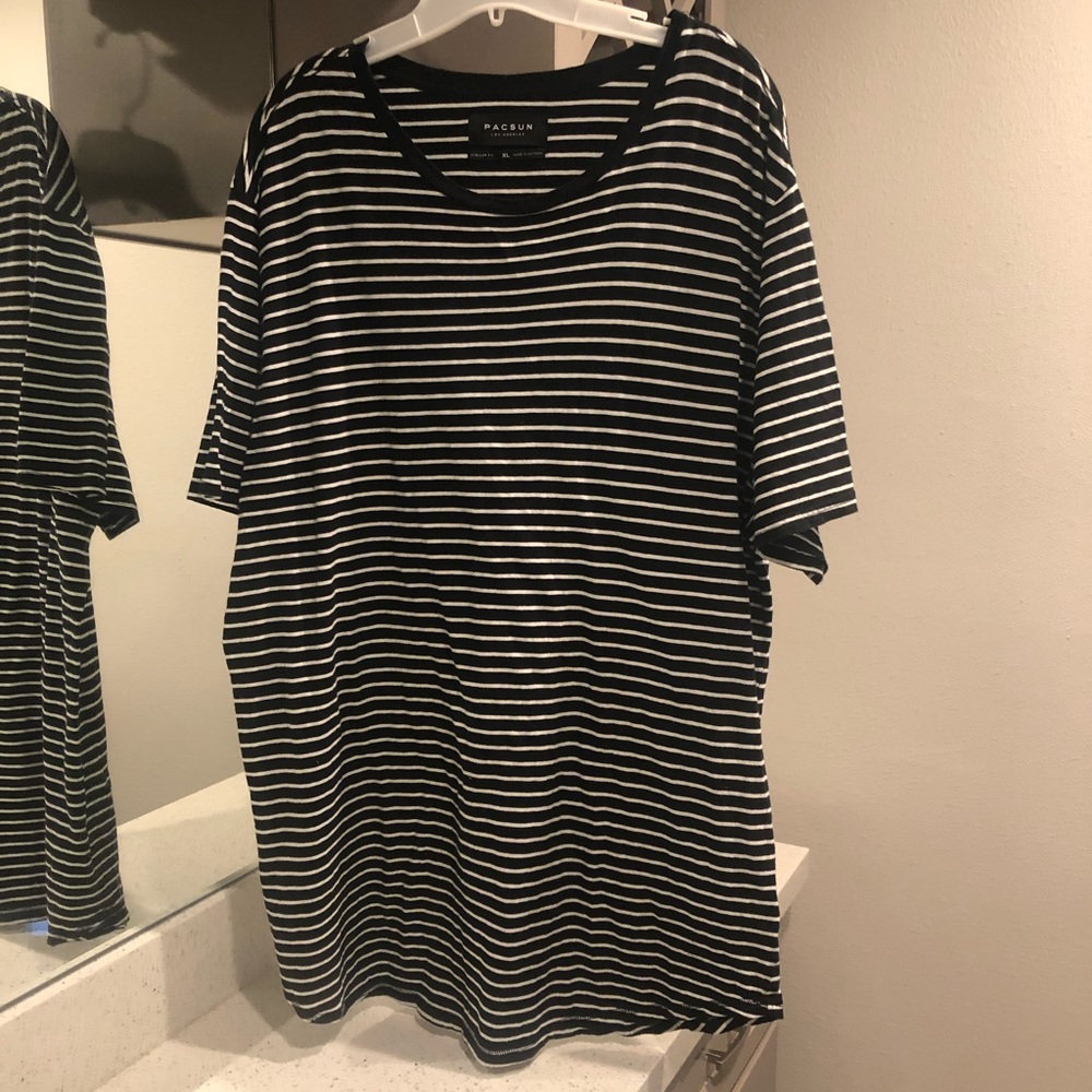 PacSun Striped Scallop Fit Shirt